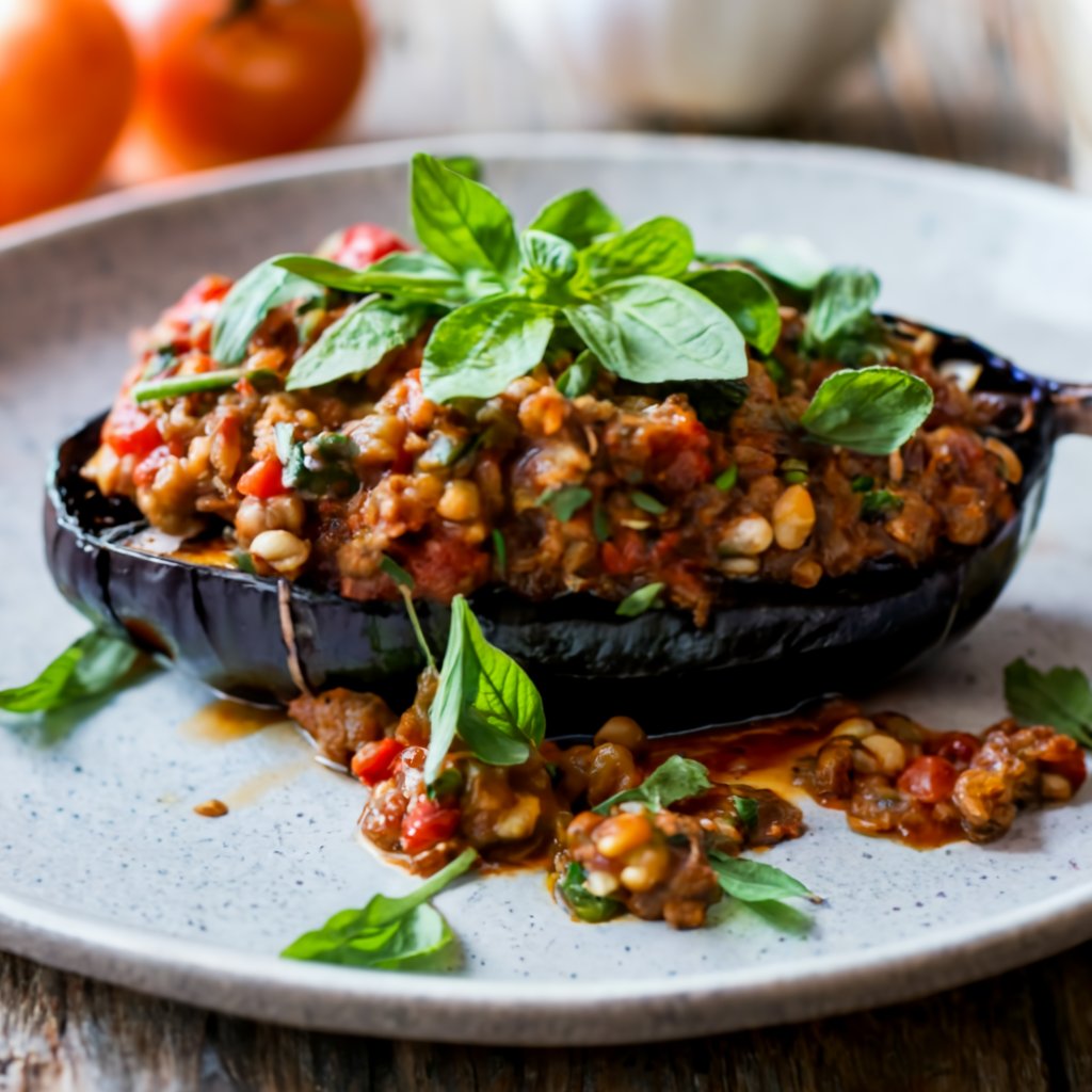 Beringela com Molho Bolonhesa de Lentilhas Bem-vindo à cozinha onde a inovação e a tradição se encontram! Hoje, vou te mostrar como preparar uma deliciosa Beringela com Molho Bolonhesa de Lentilhas. Esta receita não é apenas uma alternativa criativa e saborosa; ela é completamente vegana e cheia de sabor que agrada a todos, não apenas aos veganos. Se você está procurando por um prato que seja ao mesmo tempo saudável e capaz de impressionar seus convidados em qualquer jantar, acaba de encontrar. Pegue seu avental, e vamos colocar as mãos na massa — ou melhor, nas lentilhas! A História da Beringela com Molho Bolonhesa de Lentilhas Embora a beringela seja um ingrediente bem conhecido nas cozinhas ao redor do mundo, sua combinação com um molho bolonhesa de lentilhas é uma inovação relativamente recente. Originada na busca por alternativas veganas às receitas tradicionais, esta variação traz um toque contemporâneo ao prato clássico italiano. As lentilhas, ricas e nutritivas, oferecem uma textura perfeita que imita surpreendentemente bem a carne, tornando-se um favorito entre os veganos. Ingredientes - Beringela com Molho Bolonhesa de Lentilhas Para começar a preparar sua Beringela com Molho Bolonhesa de Lentilhas, você vai precisar dos seguintes ingredientes: - 1 Berinjela média - 1 colher (sopa) de Azeite - Orégano Fresco a gosto - 2 Tomates maduros - 6 colheres (sopa) de Lentilhas cozidas - 2 colheres (sopa) de Alho porró - 1 Cebola média picada - Sal a gosto - Pimenta do Reino a gosto - Páprica a gosto - 2 colheres (sopa) de sementes de gergelim Modo de Preparo - Passo a passo Agora, vamos ao modo de preparo: 1) Corte a berinjela ao meio em 2 fatias grossas 2) Leve para grelhar em frigideira ou grelha os dois lados 3) Salpique um pouco de sal e pimenta do reino. Reserve 4) Em uma panela doure o alho porró e a cebola 5) Acrescente os tomates picados, orégano fresco. Tempere com sal e páprica 6) Quando os tomates estiverem macios, acrescente as lentilhas e misture bem. Deixe apurar por cerca de 3 minutos e desligue o fogo 7) Coloque as fatias de berinjela no prato, disponha sobre elas o molho bolonhesa de lentilhas 8) Finalize salpicando sementes de gergelim Dúvidas Comuns - Posso substituir as lentilhas por outro tipo de legume? Sim, grão-de-bico ou feijão preto são ótimas alternativas. - Como posso tornar a receita mais acessível? Substitua o alho-poró por mais cebola ou use tomates enlatados no lugar dos frescos. - Como posso ampliar a receita para 4 pessoas? Simplesmente dobre a quantidade de todos os ingredientes. - A receita é sem glúten? Sim, essa receita é naturalmente sem glúten. - Posso preparar a berinjela com antecedência? Sim, você pode grelhar a berinjela e guardar na geladeira por até dois dias antes de usar. Benefícios dos Ingredientes Esta receita não só é saborosa, mas também recheada de ingredientes benéficos. A berinjela, por exemplo, é conhecida por sua capacidade de absorver sabores e texturas, enquanto as lentilhas são uma excelente fonte de proteína vegetal, ajudando a manter a saciedade. As Melhores Ocasiões para servir o Beringela com Molho Bolonhesa de Lentilhas A Beringela com Molho Bolonhesa de Lentilhas é a escolha perfeita para ocasiões que pedem um prato principal elegante e reconfortante. Ideal para um jantar especial em casa, seja um encontro romântico ou um jantar com amigos que apreciam uma boa culinária vegana. Para acompanhar, uma bebida refrescante como uma limonada de hortelã ou um chá gelado de frutas vermelhas realça os sabores ricos e terrosos do prato, criando uma combinação perfeita para uma noite memorável. Como Ganhar uma Renda Extra com o Beringela com Molho Bolonhesa de Lentilhas Quer transformar a Beringela com Molho Bolonhesa de Lentilhas em uma fonte de renda extra? Confira estas dicas: - Venda em marmitas: Prepare este prato em porções individuais e venda como marmitas saudáveis. Ideal para aqueles que buscam uma refeição nutritiva e pronta durante a semana. - Ofereça workshops de culinária: Utilize sua habilidade culinária para ensinar outros a fazerem este prato através de workshops ou cursos online. É uma ótima maneira de compartilhar conhecimento e ainda ganhar uma grana extra. - Produza e venda molho bolonhesa de lentilhas: Prepare o molho bolonhesa de lentilhas em maior quantidade e venda em potes. Muitas pessoas procuram opções saudáveis e práticas para incrementar suas refeições rápidas em casa. Conclusão Espero que você tenha gostado de aprender sobre o Beringela com Molho Bolonhesa de Lentilhas. Não hesite em experimentar, modificar e torná-la sua. Adoraríamos ouvir suas opiniões e sugestões nos comentários abaixo. Bon appétit!