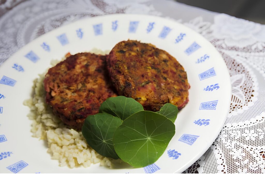 Hambúrguer de Feijão Branco com Beterraba