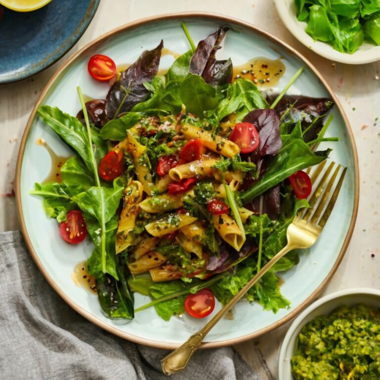 Massa de Arroz ao Pesto de Manjericão