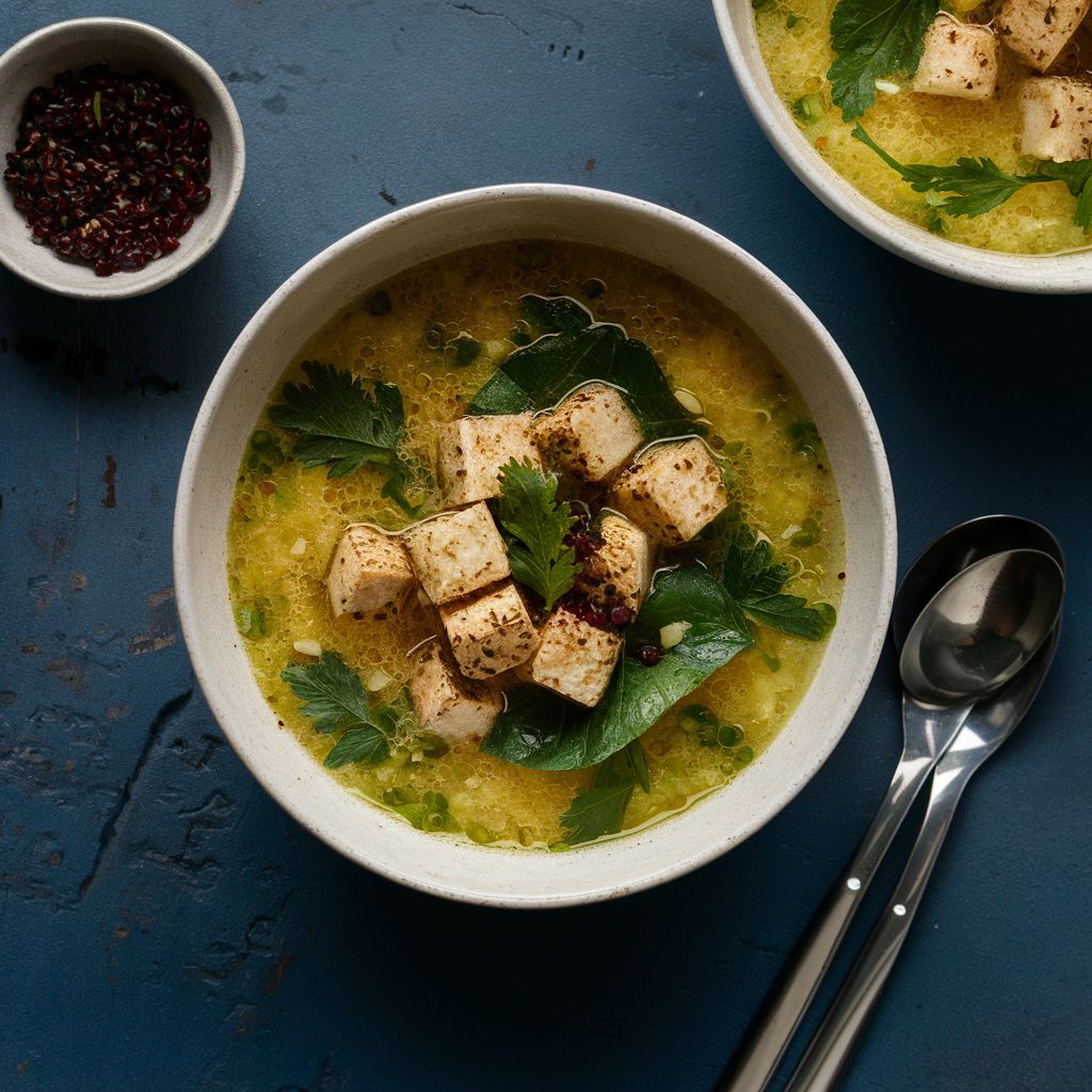 Sopa de Quinoa com Inhame e Couve