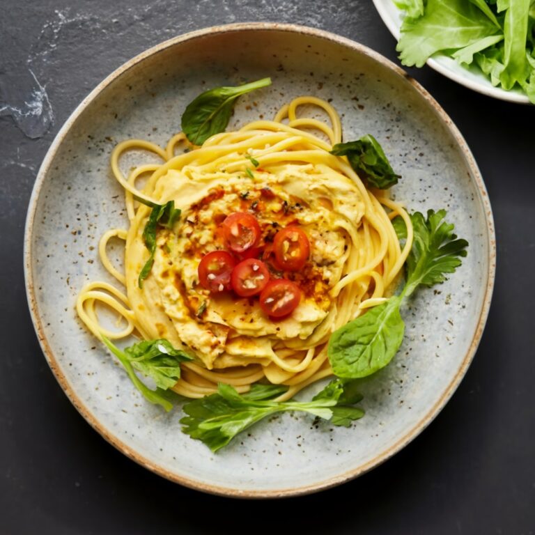 Spaghetti ao Húmus de Açafrão