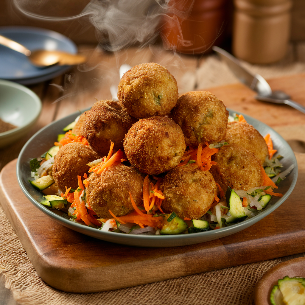 Bolinhos de Grão de Bico e Vegetais Fitness