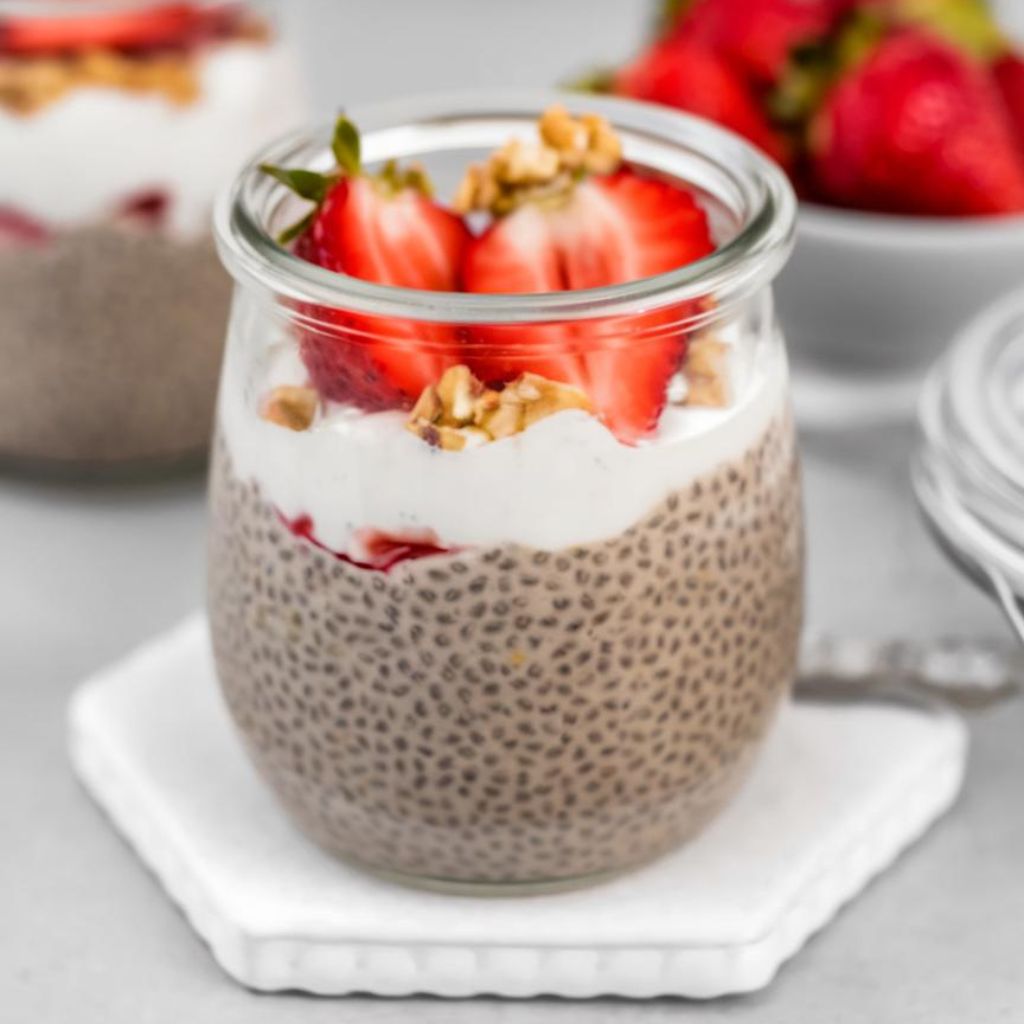 Café da Manhã Vegano com Pudim de Chia para a Perda de Peso