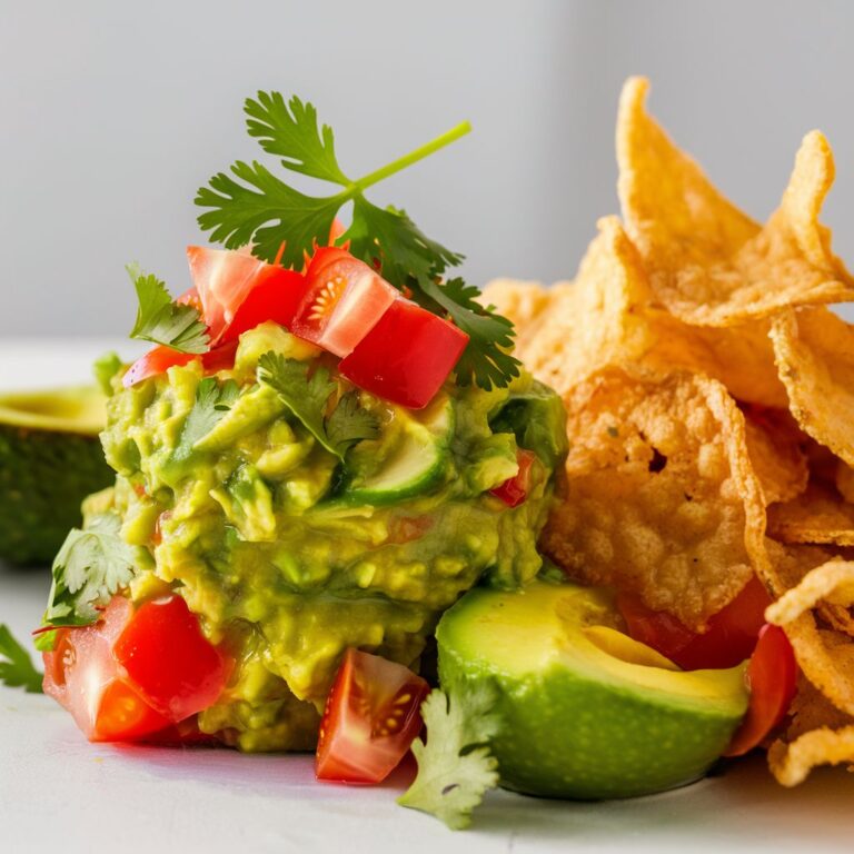 Guacamole com Chips de Grão de Bico para Emagrecer