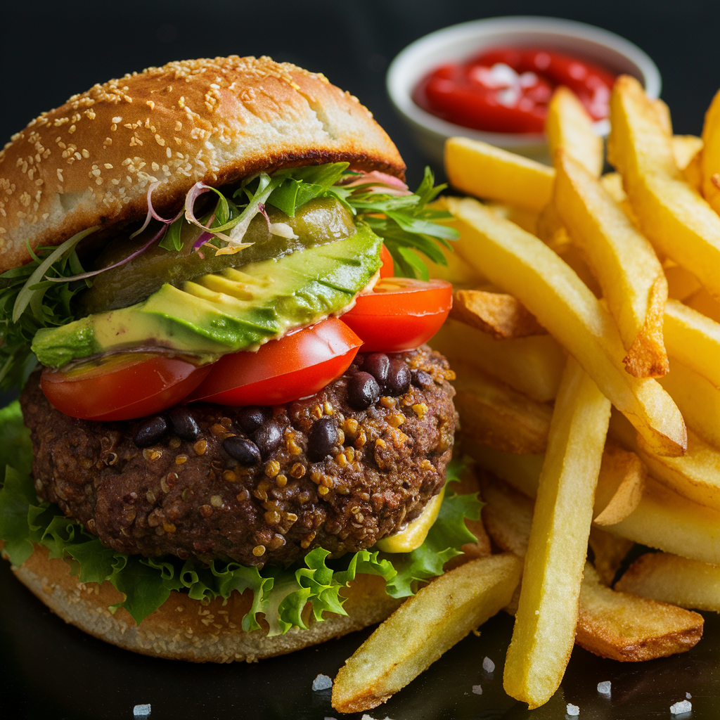 Hambúrguer Fitness de Quinoa e Feijão Preto