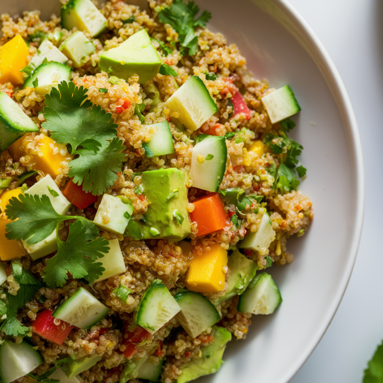 Salada Detox de Quinoa com Abacate e Manga