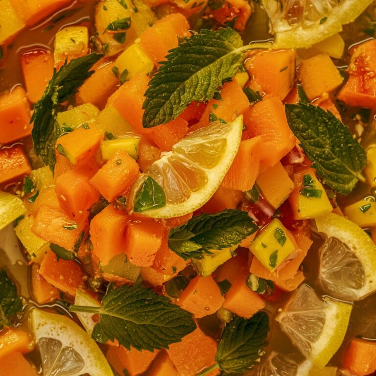 Salada de Papaya com Limão e Hortelã para Desinchar