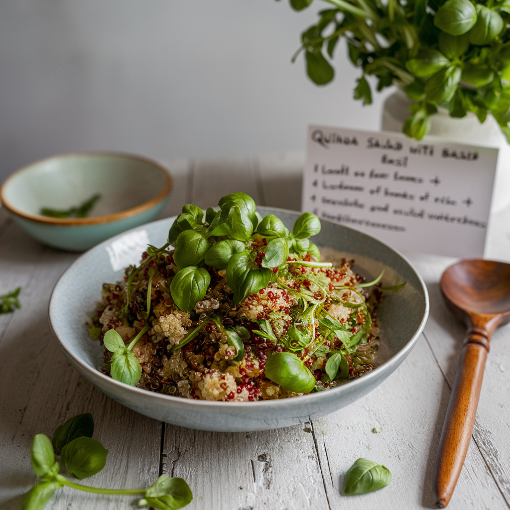 Salada de Quinua com Manjericão
