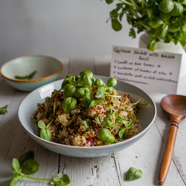 Salada de Quinua com Manjericão