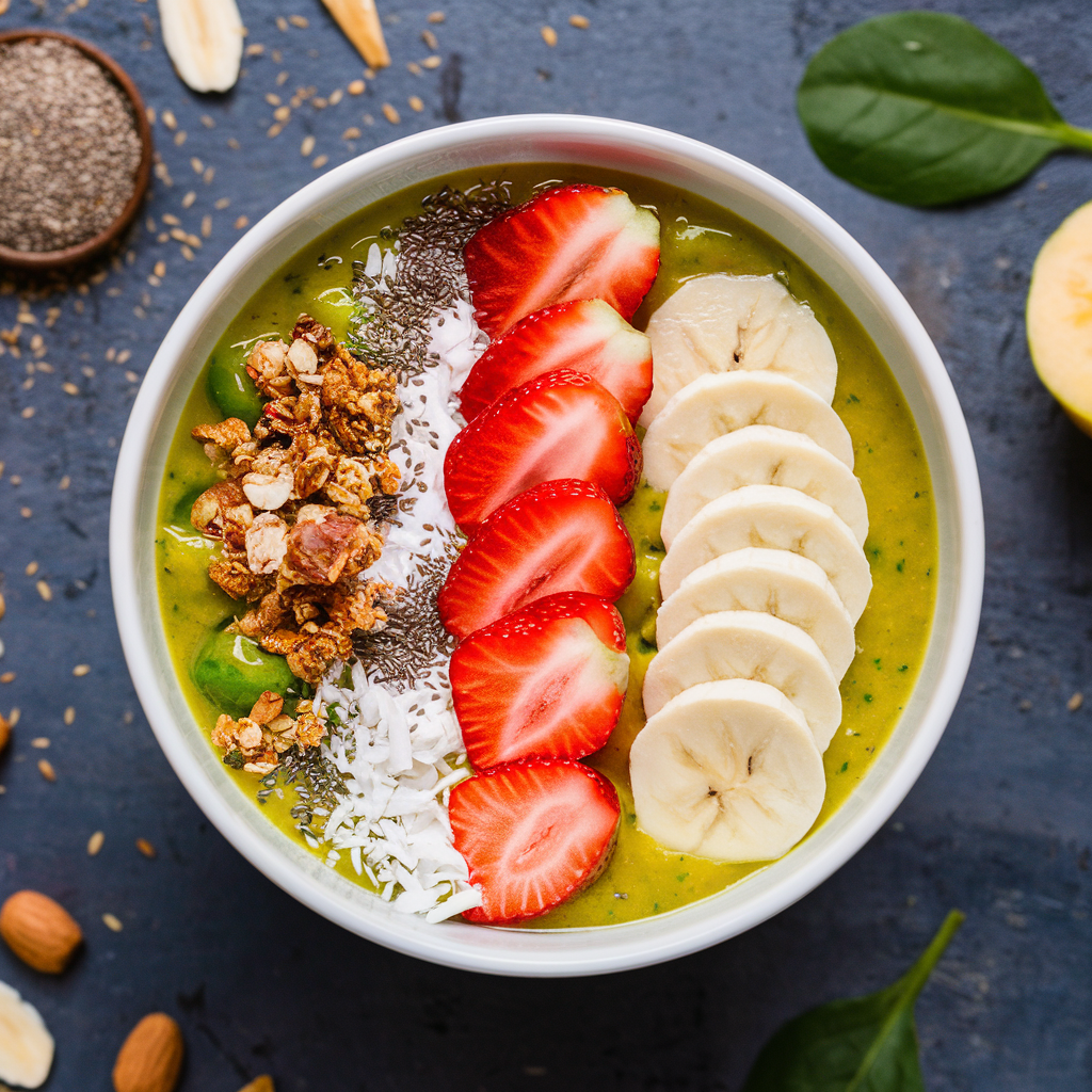 Smoothie Bowl Fitness de Manga e Espinafre