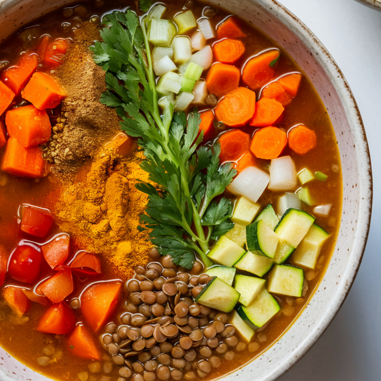 Sopa Detox de Legumes e Lentilhas