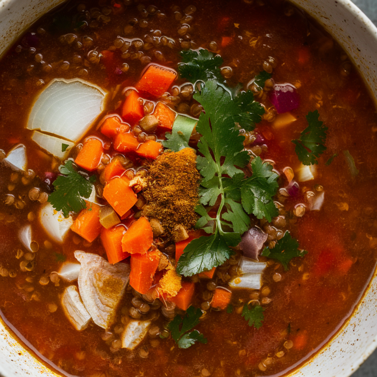 Sopa de Lentilha Vermelha para a Perda de Peso