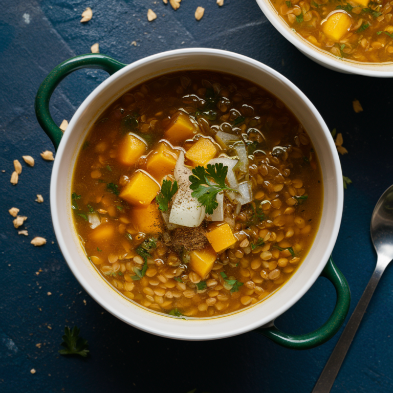 Sopa de Lentilha com Abóbora