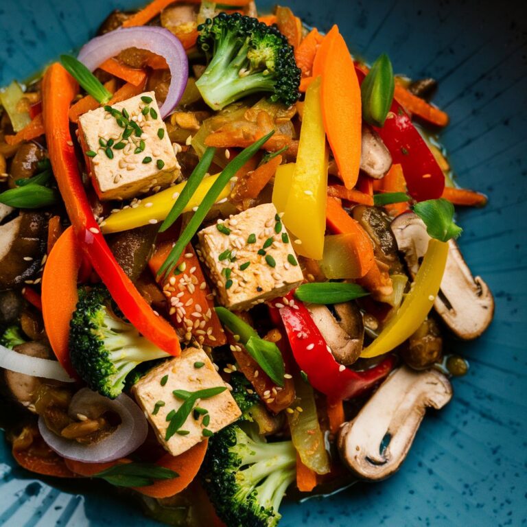 Stir-fry de Vegetais e Tofu para a Perda de Peso