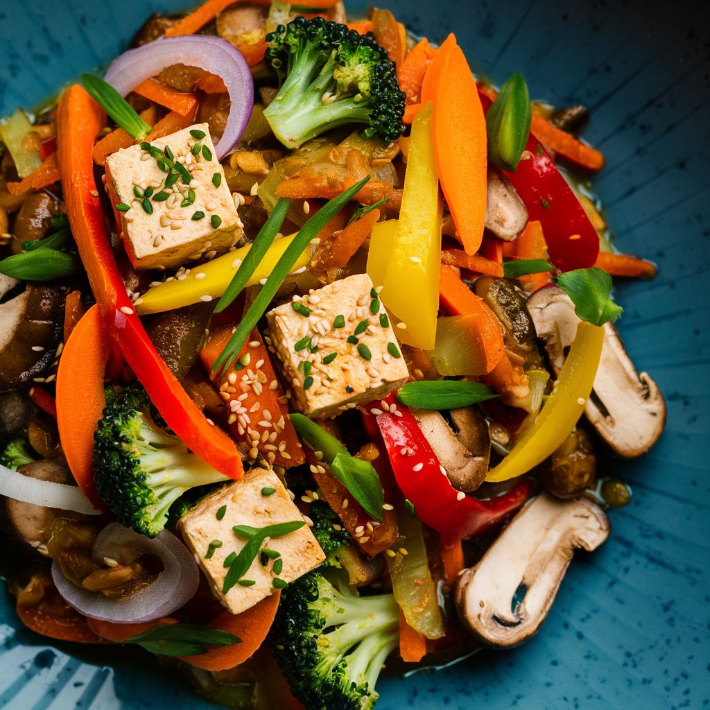 Stir-fry de Vegetais e Tofu para a Perda de Peso