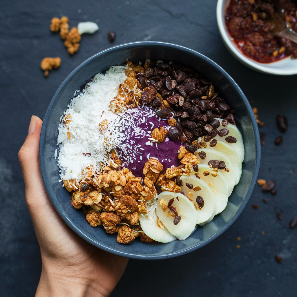 Tigela de Açaí Fitness com Granola Sem Glúten