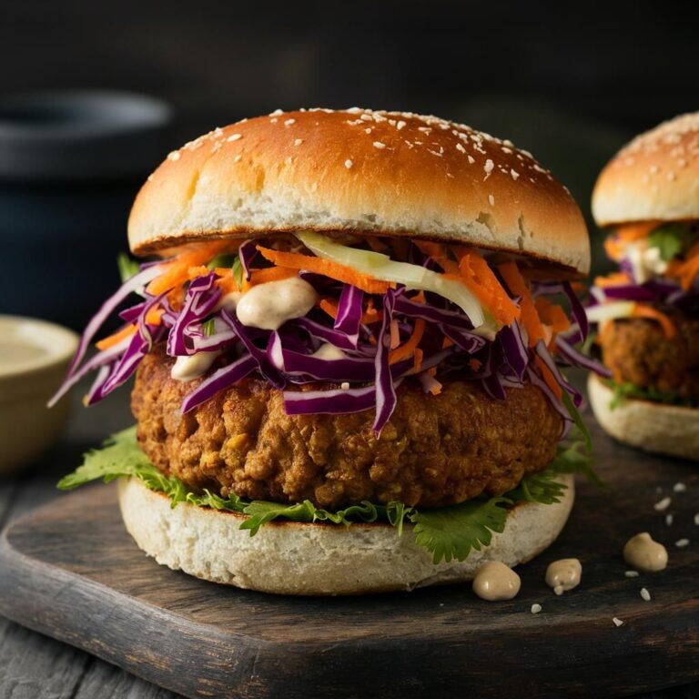 Burgers de Grão-de-Bico e Cenoura com Salada de Repolho