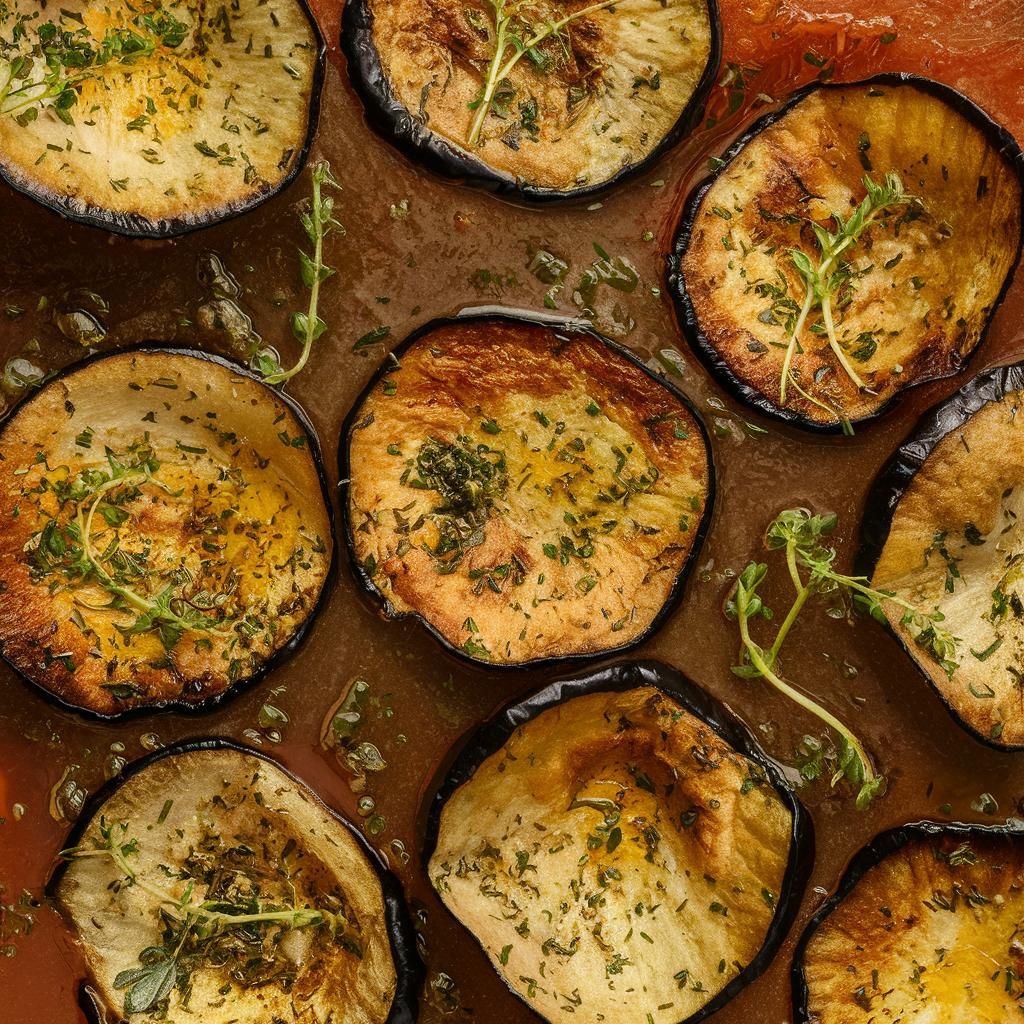 Chips de Berinjela ao Forno com Mix de Ervas e Alho Fitness Vegana