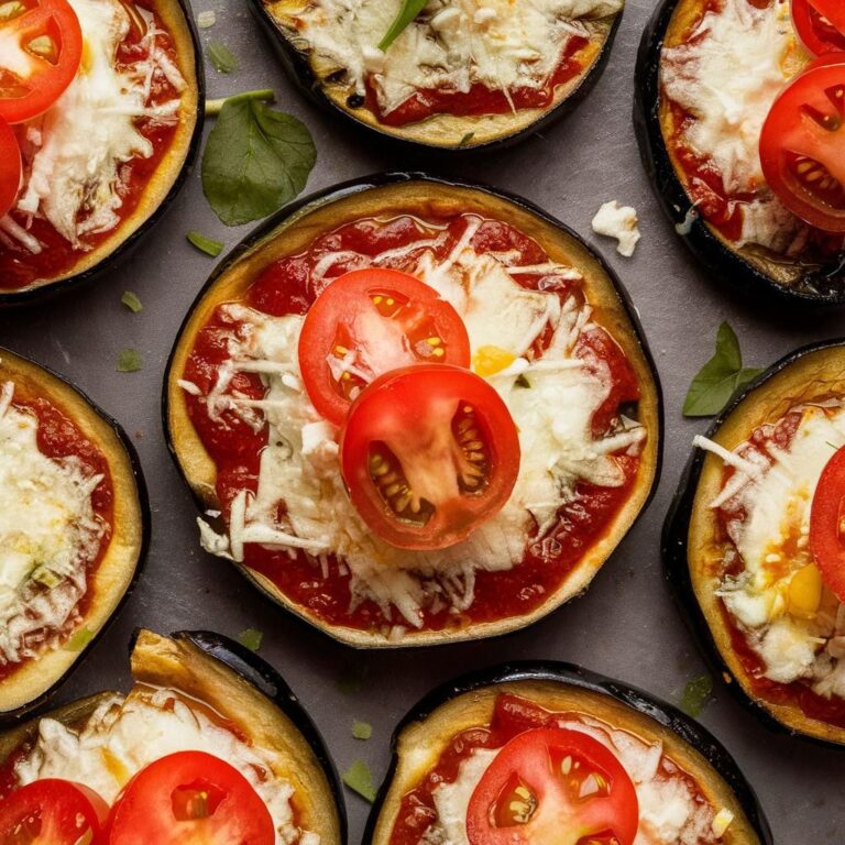 Mini Pizza de Berinjela Fitness Vegano