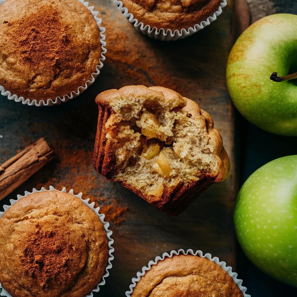 Muffins Fitness de Maçã e Canela Vegano