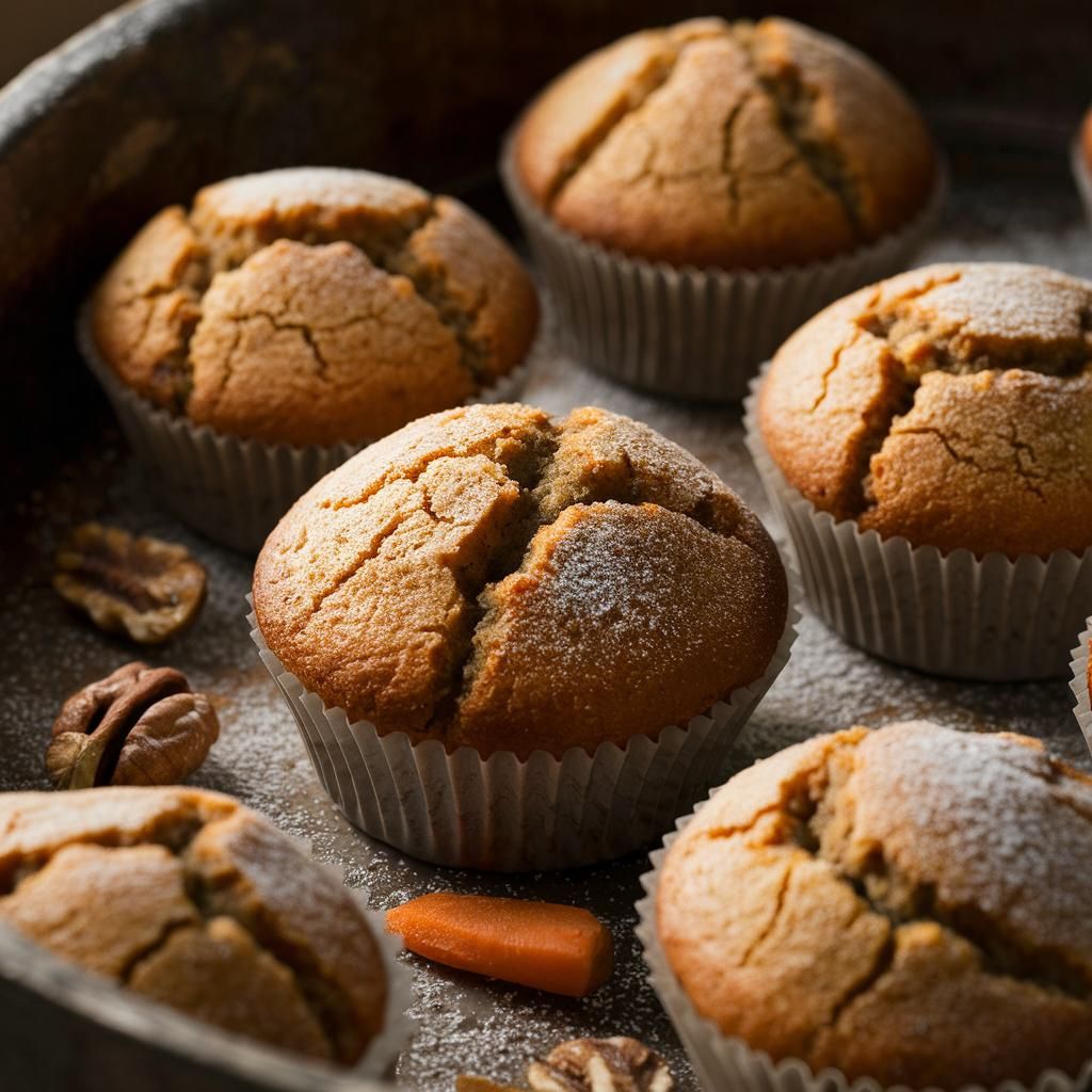 Muffins de Cenoura e Noz Fitness Vegano