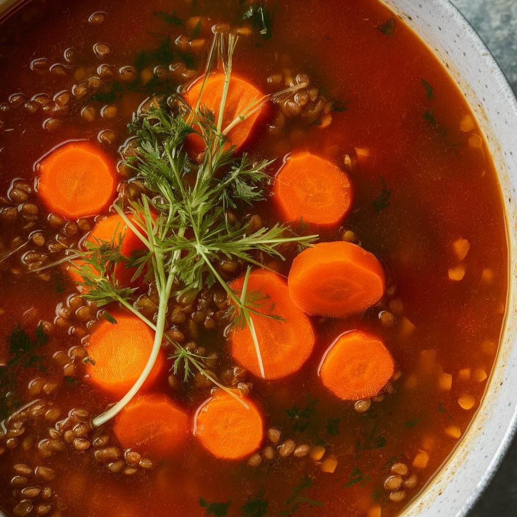 Sopa de Lentilha Vermelha e Cenoura Fitness Vegana