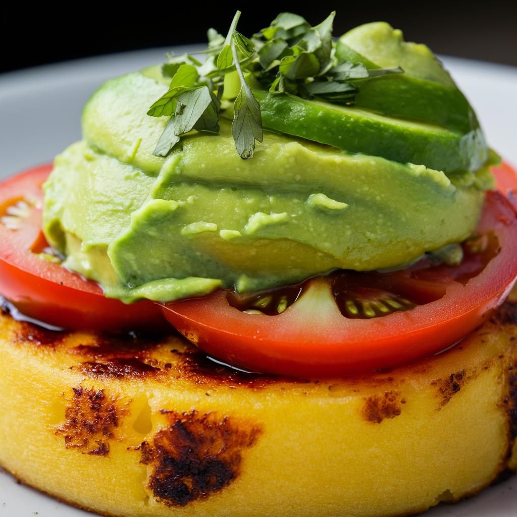 Tostas de Polenta com Abacate e Tomate Sem Glúten Vegano