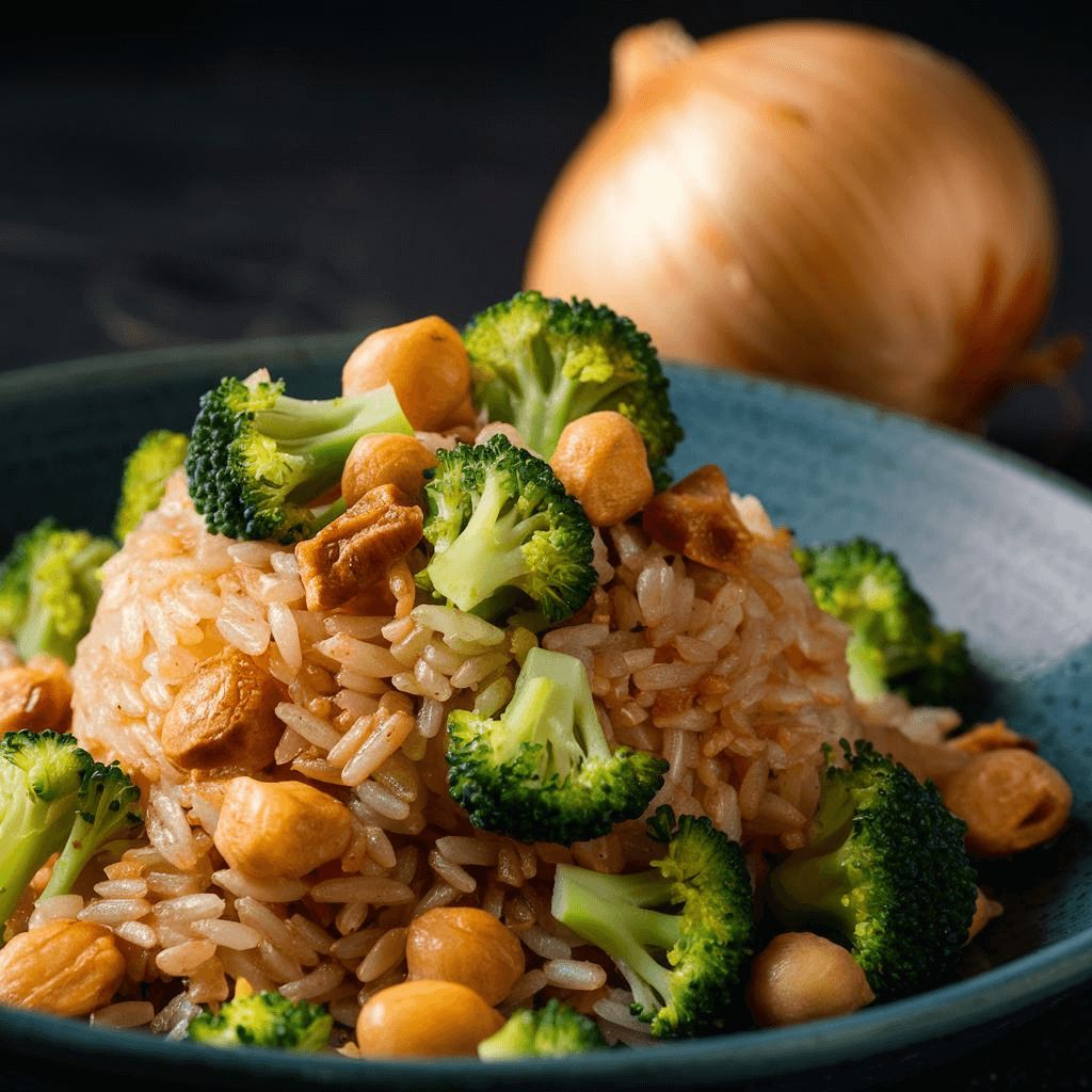 Arroz Integral com Brócolis e Castanhas Vegano e Fitness