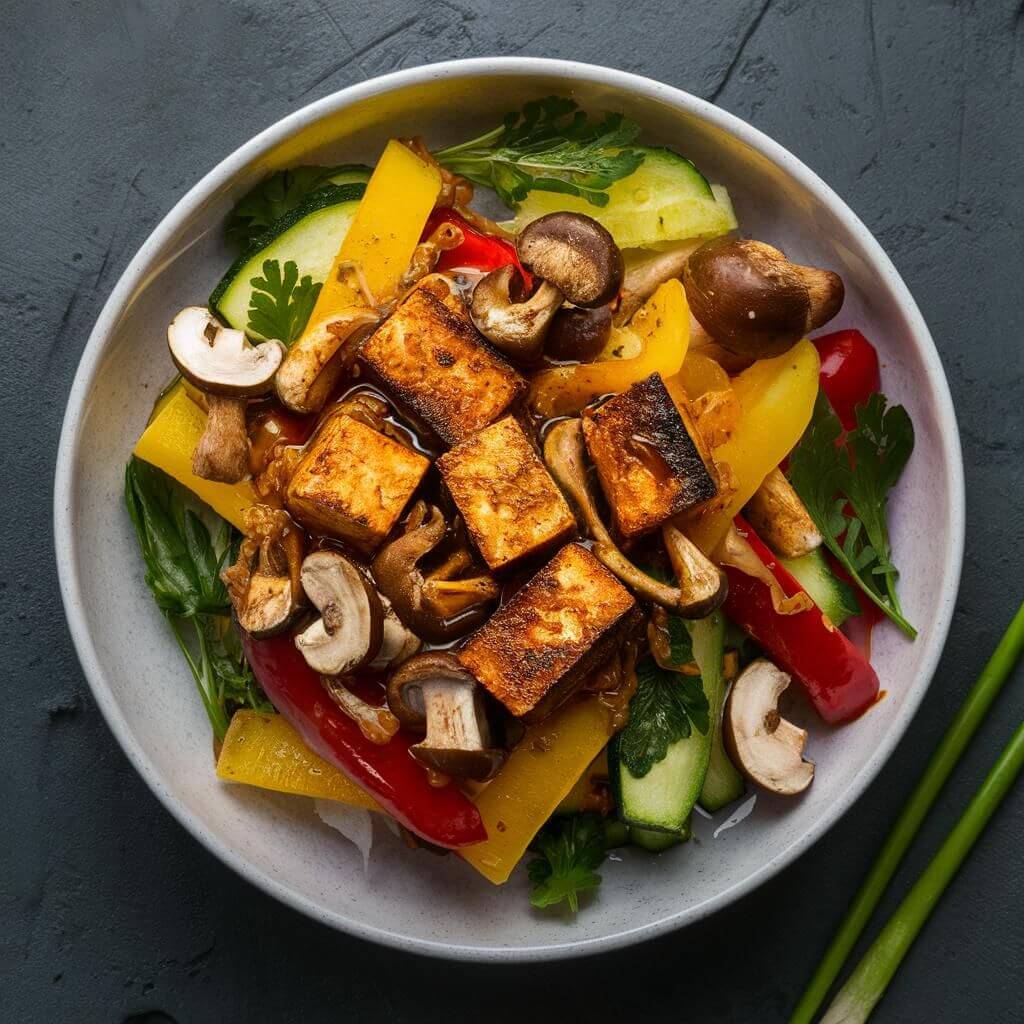 Churrasco de Tofu Defumado com Legumes Vegano e Sem Glúten