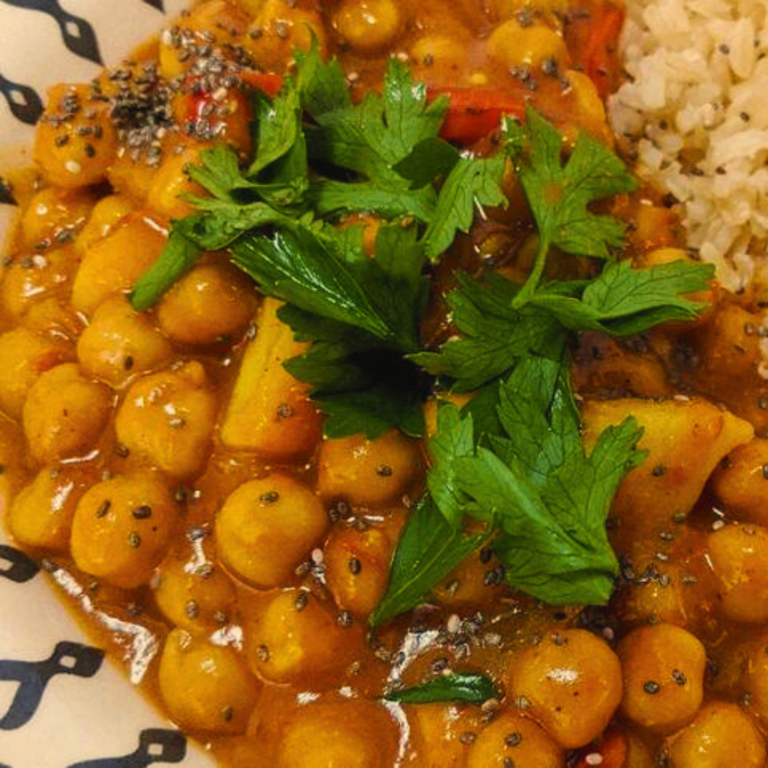 Curry de Legumes com Grão-de-bico Fitness