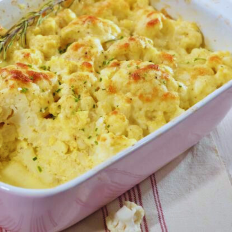 Gratinado de Couve-flor com Levedura Nutricional Vegano e Sem Glúten