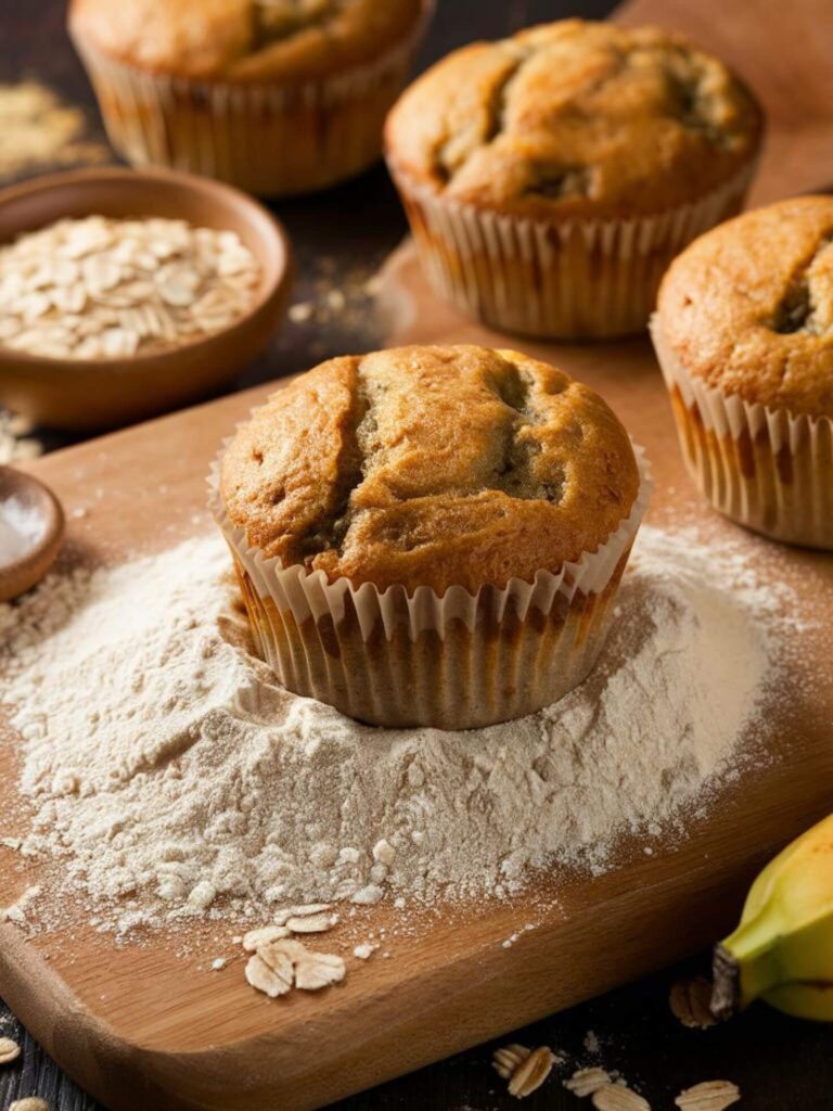 Muffins de Banana e Aveia Veganos e Sem Glúten