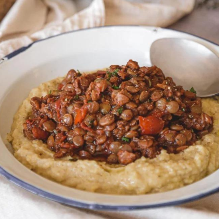 Polenta com Molho de Lentilha Fitness