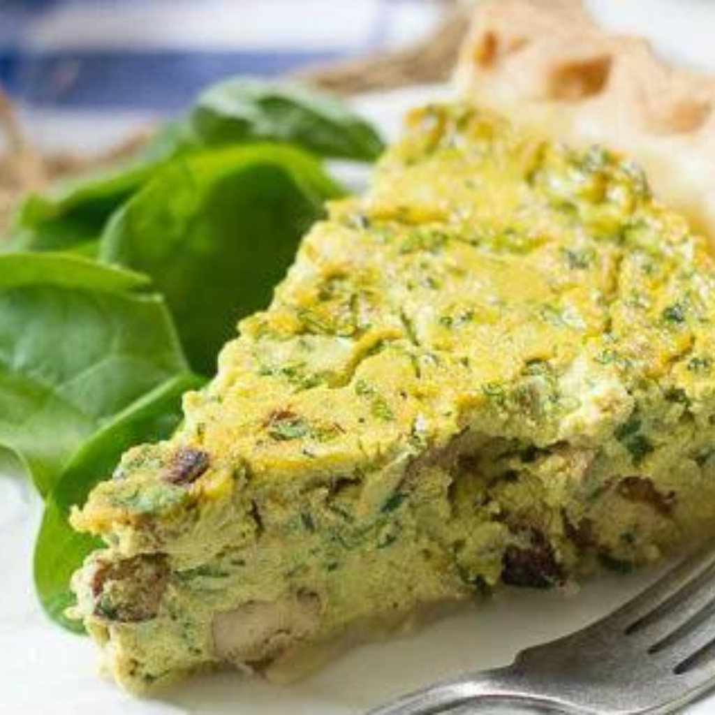 Quiche de Espinafre com Massa Integral Vegano Fitness