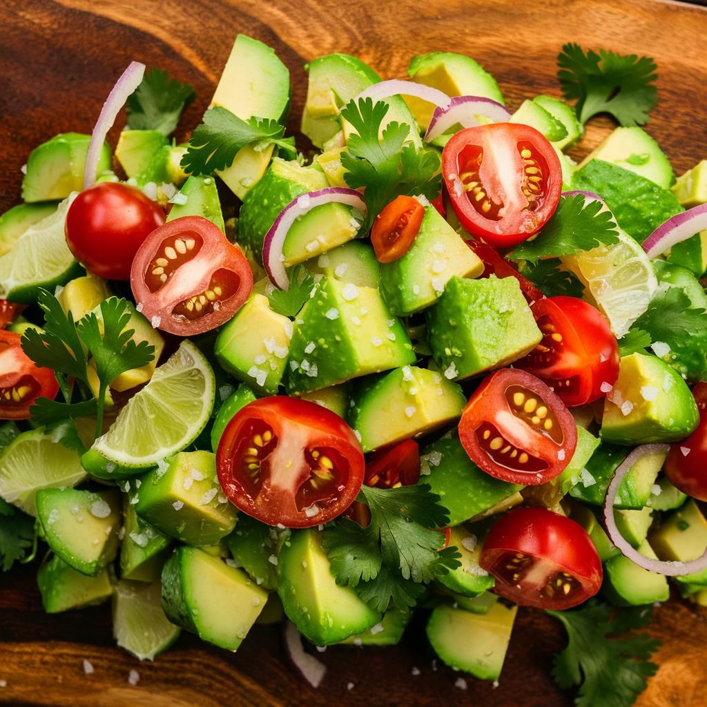 Salada de Abacate com Tomate-Cereja Vegana e Low Carb