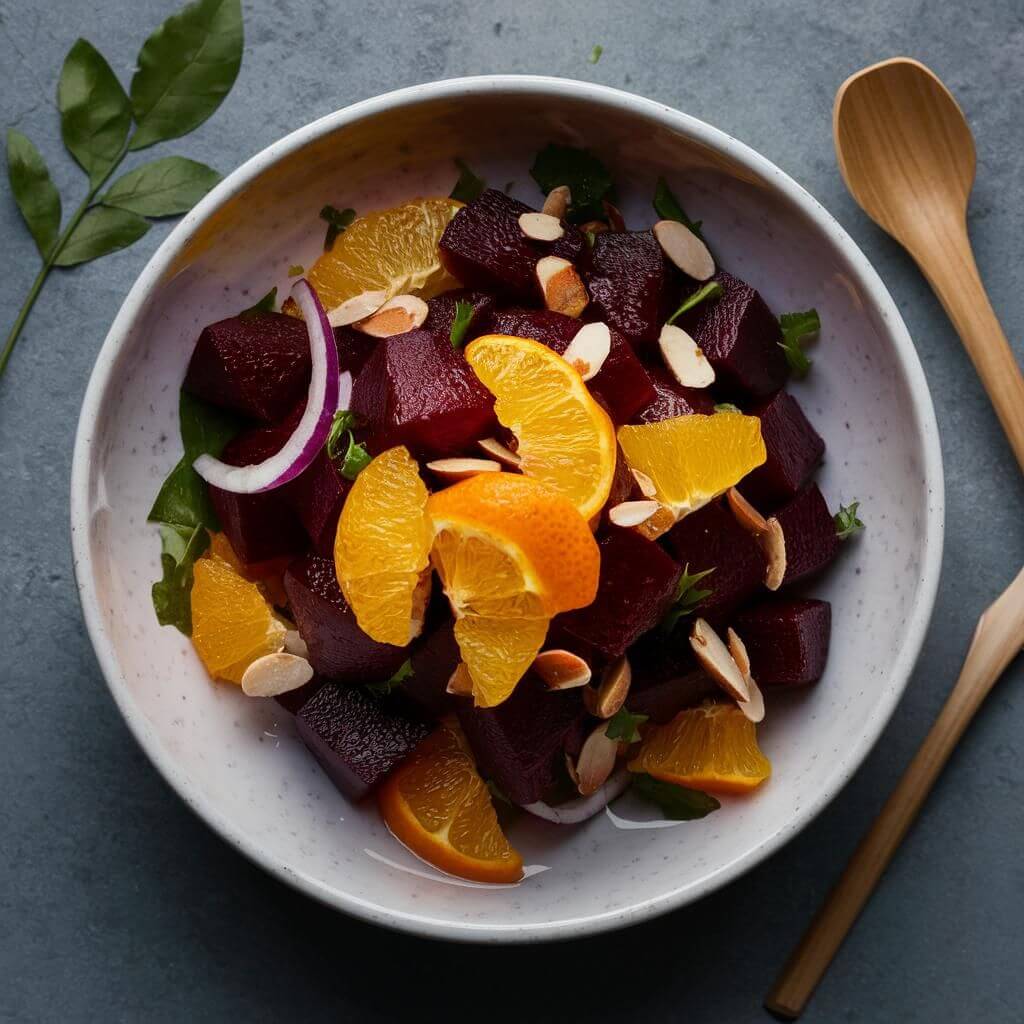 Salada de Beterraba com Laranja Vegana e Sem Glúten