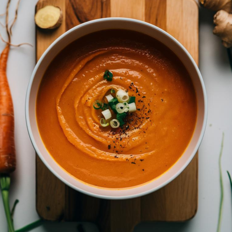 Sopa de Cenoura com Gengibre Vegana e Fitness