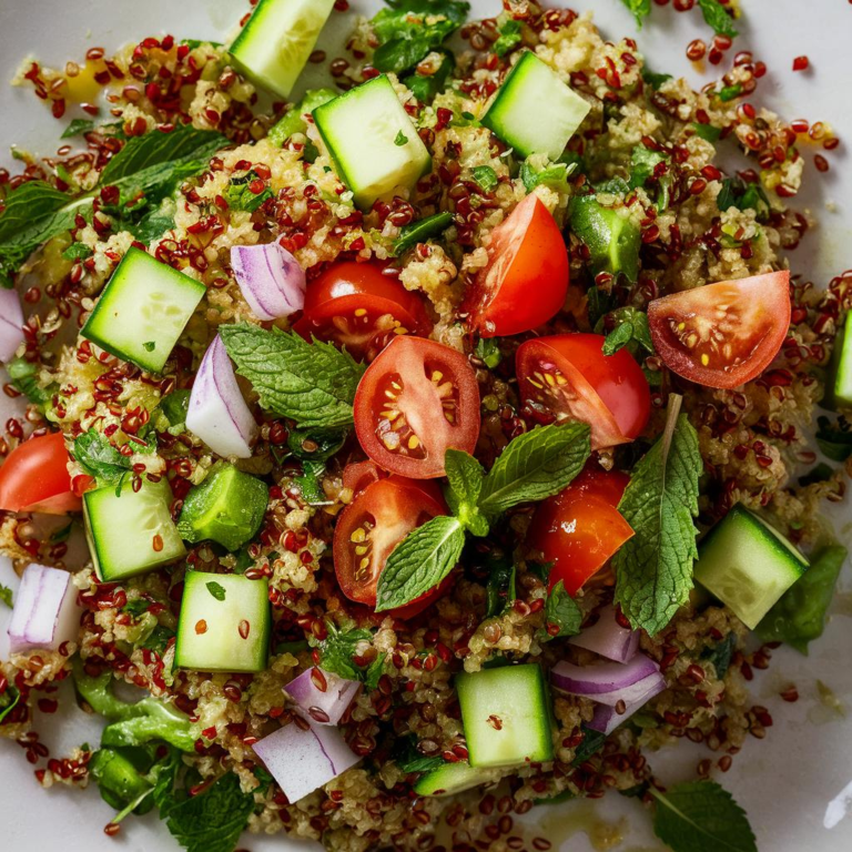 Tabule de Quinoa com Hortelã e Limão Vegano e Fitness