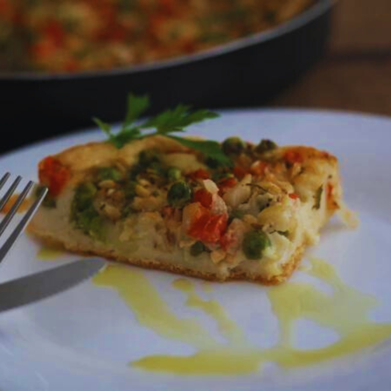 Torta de Grão-de-bico com Legumes Vegana e Sem Glúten