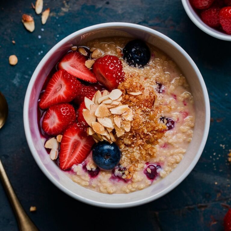 Mingau de Quinoa com Frutas Vermelhas Vegano