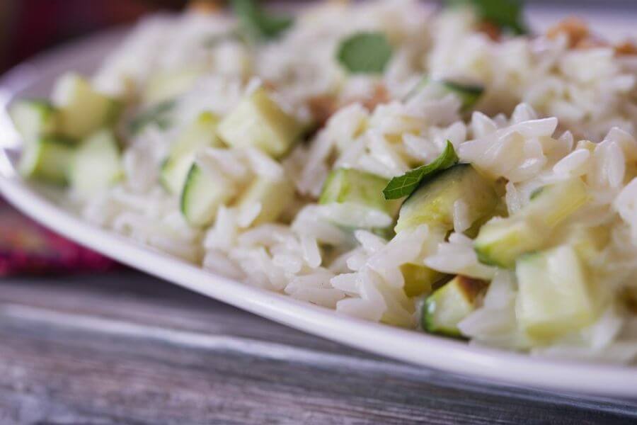 Risoto de Abobrinha com Hortelã Vegano e Fit