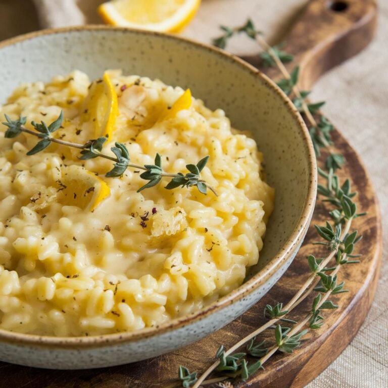 Risoto de Alho-Poró com Limão Siciliano Vegano