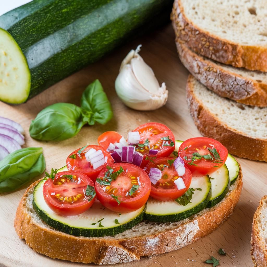 Bruschetta de Abobrinha Vegana e Fitness