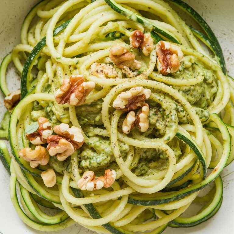 Espaguete de Abobrinha ao Pesto Vegano e Low Carb