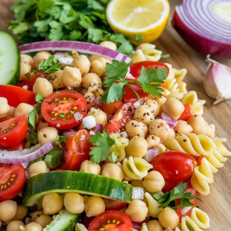 Salada de Macarrão de Grão-de-bico Vegana e Fit