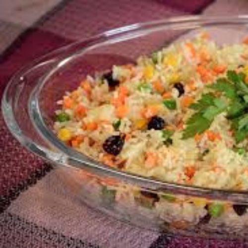 Arroz à Grega Vegano com Legumes e Amêndoas