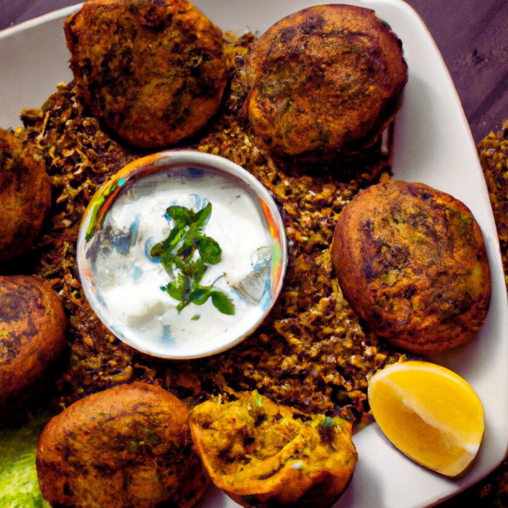 Bolinhos de Lentilha com Molho de Tahine