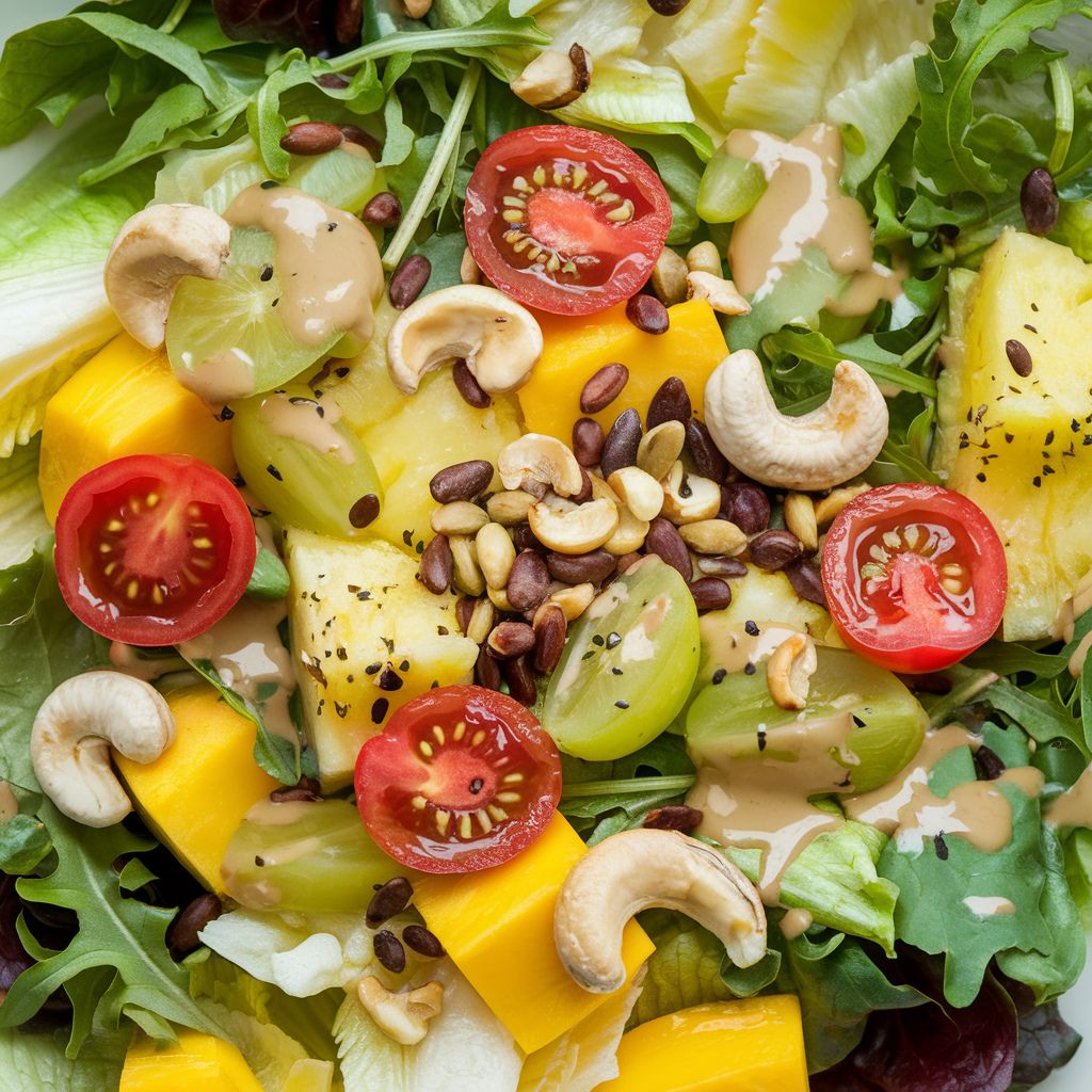 Salada Tropical com Molho de Tahine