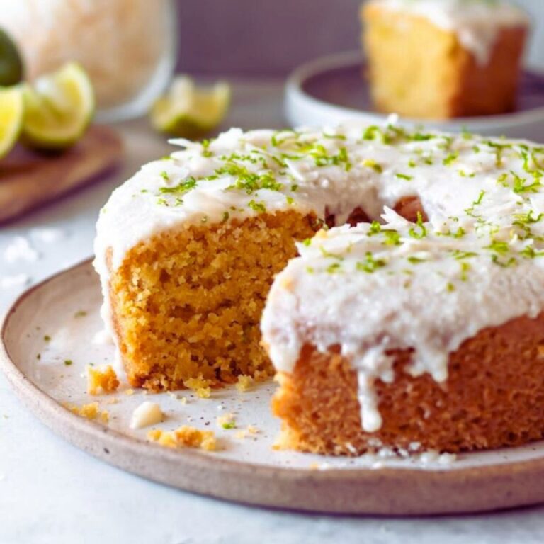 Torta Gelada Vegana de Coco e Limão